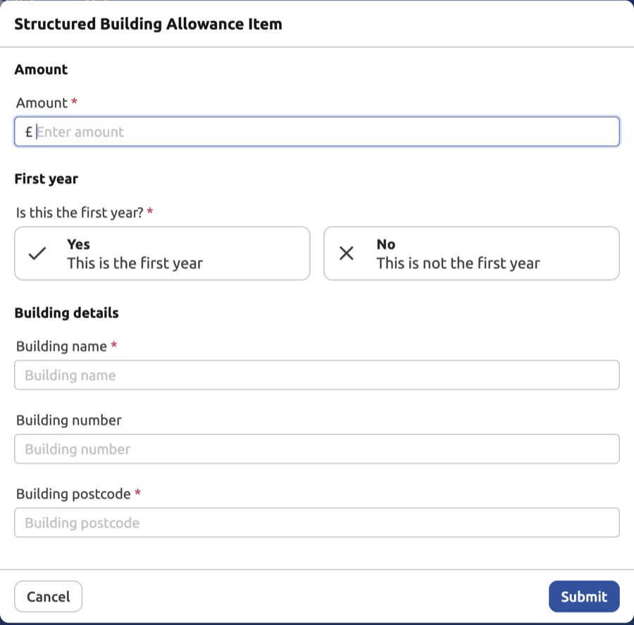 SBA item — add